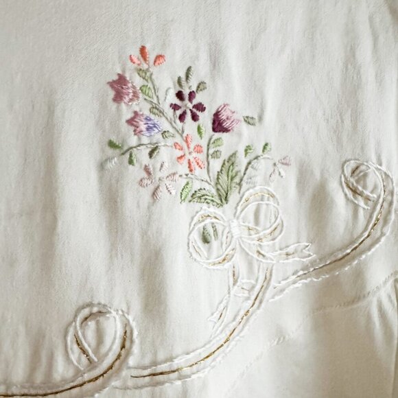 Vintage Baby Angel Silk Floral Embroidered Long Sleeve Blouse S - Picture 8 of 8